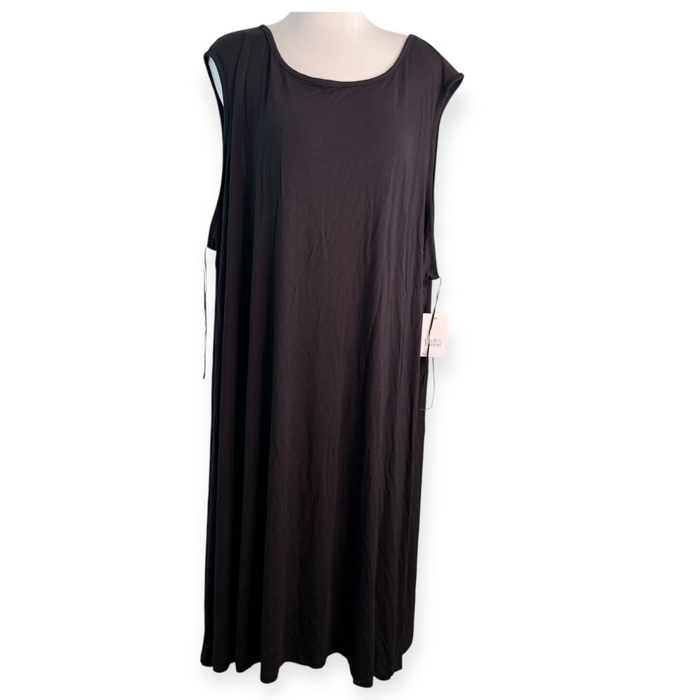 Croft & Barrow Black Sleeveless Midi Dress 5X New